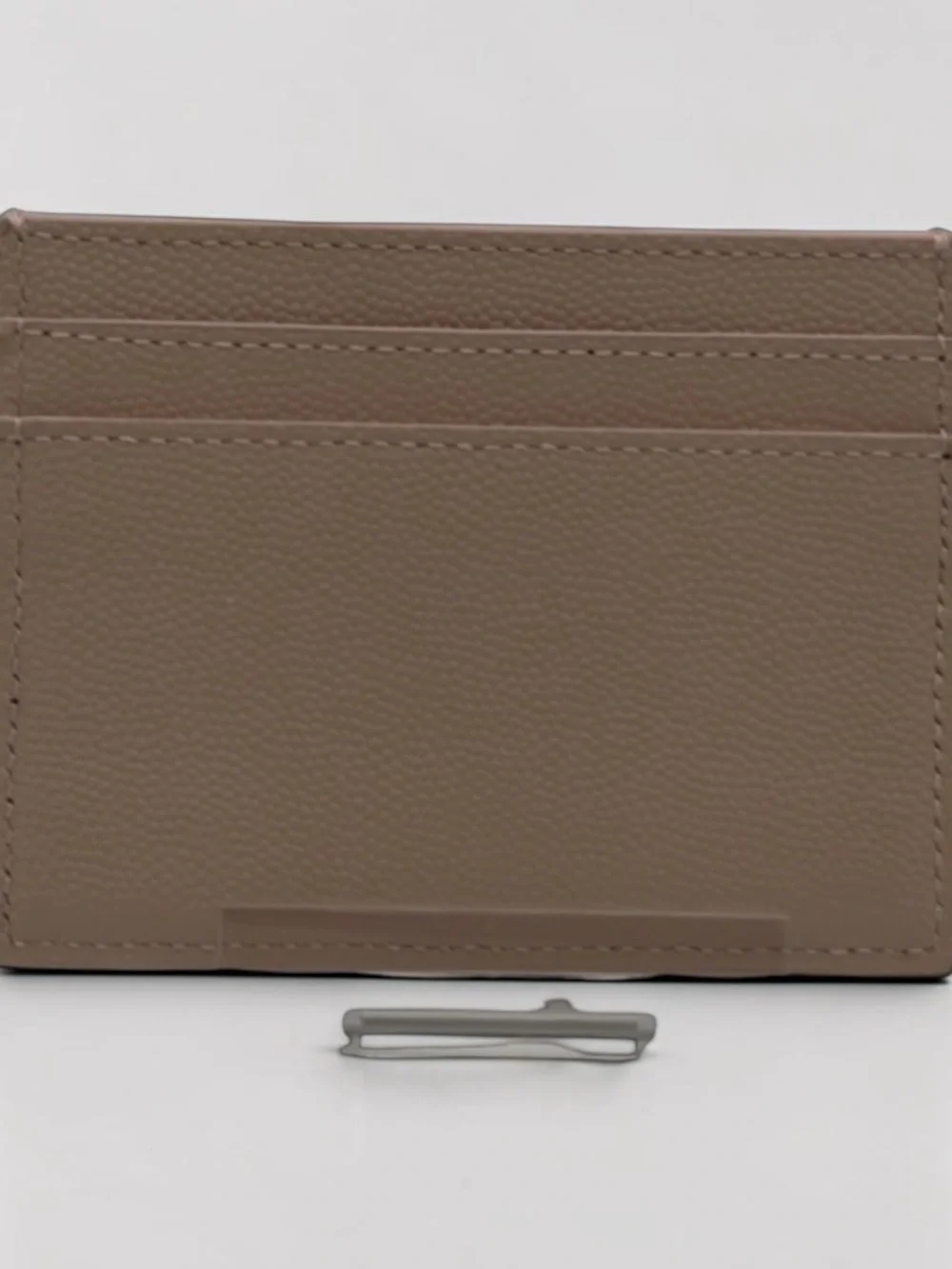 Saint Laurent Paris Blush Beige Grained Leather Card Holder +Certificate Entrupy